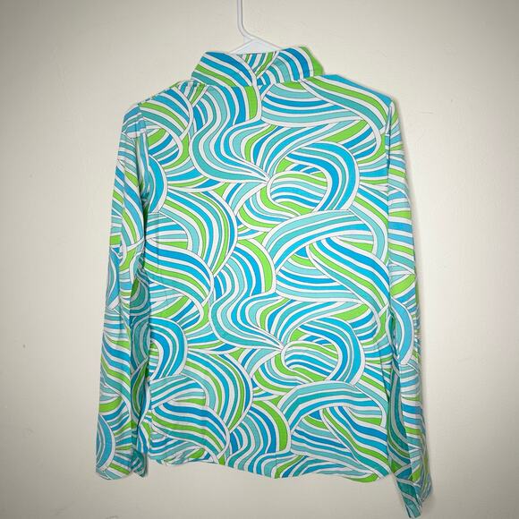 IBKUL Icifil Vented Mesh Long Sleeve Colorful Quarter Zip Sun Shirt UPF 50 - Picture 4 of 4